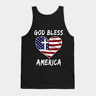 God Bless American Flag Heart Tank Top